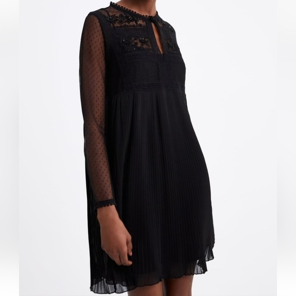 Zara Elegant Black Lace Dress - Picture 1 of 8